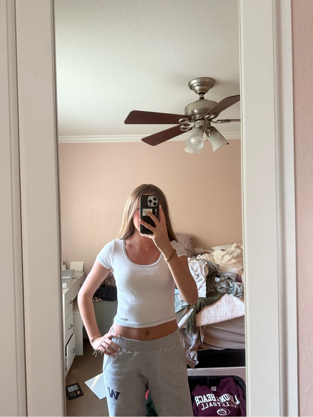 Brandy Melville White Ribbed Scoop Neck Crop Top